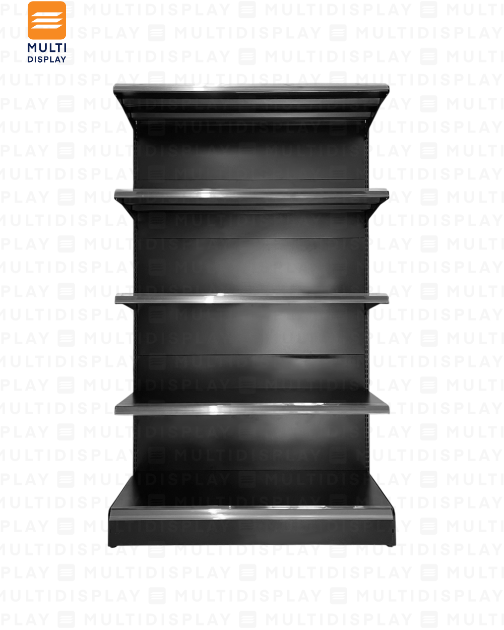 Gondola Pared HD Inicial 120x55x195cm 5 Tablillas, Liso Negro, 140kg