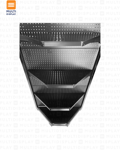 Gondola Esquinera HD 55x55x195cm 5 Tablillas, Perf. Negro, 140kg