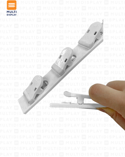 Tira de Impulso Plastico 12 Ganchos Plastico 73cm Blanco