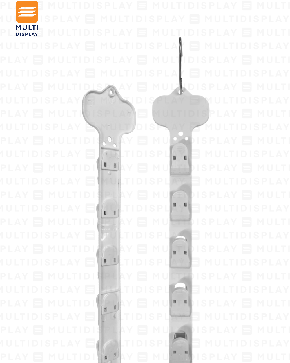 Tira de Impulso Plastico 12 Ganchos Plastico 73cm Blanco