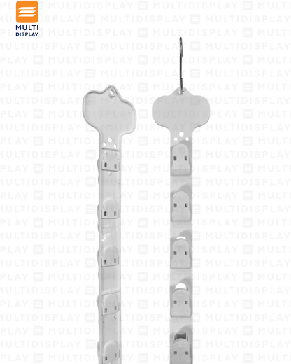 Tira de Impulso Plastico 12 Ganchos Plastico 73cm Blanco