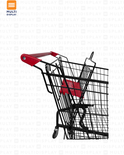Carretilla de Supermercado 180L con Nivel Base, Metal Negro