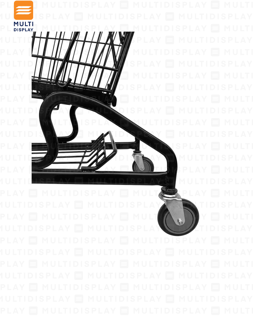 Carretilla de Supermercado 180L con Nivel Base, Metal Negro