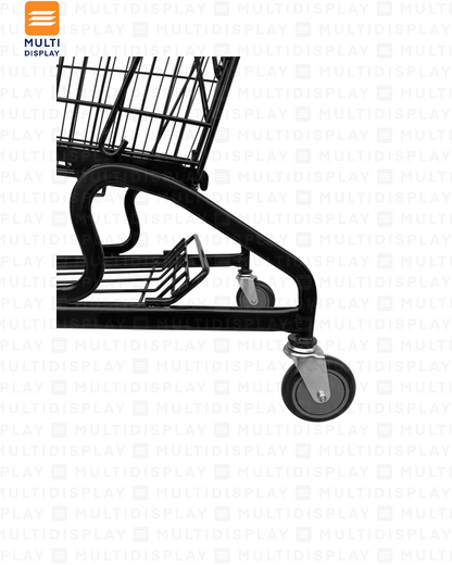Carretilla de Supermercado 180L con Nivel Base, Metal Negro