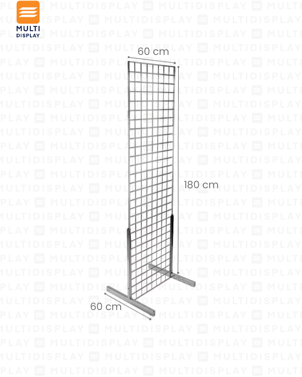 Rejilla con Base 60x60x180cm, Grosor 6mm, Cromado