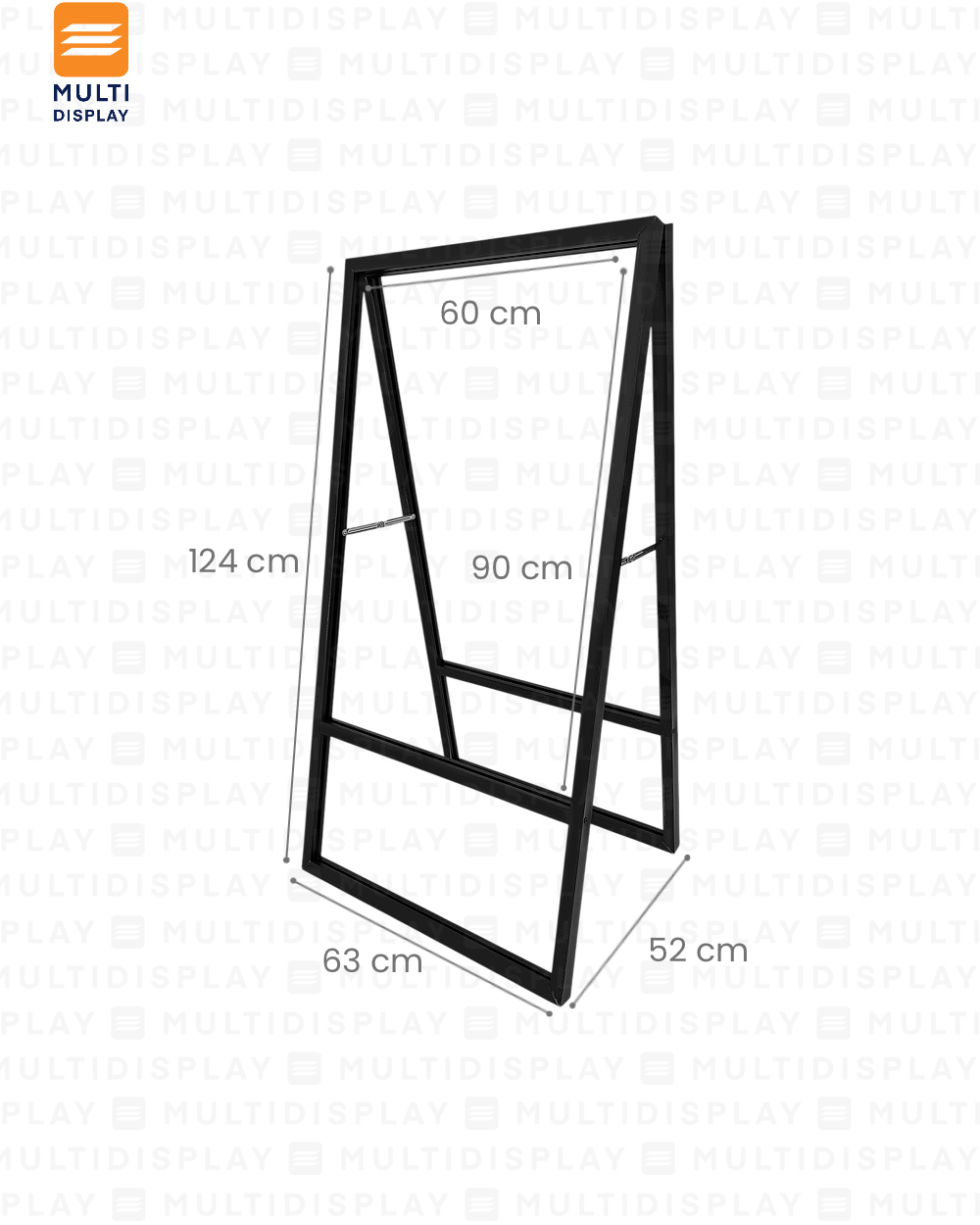 Portabanner Piso Estilo Marco Doble 60x90cm, Negro
