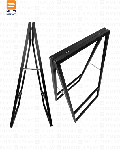 Portabanner Piso Estilo Marco Doble 60x90cm, Negro