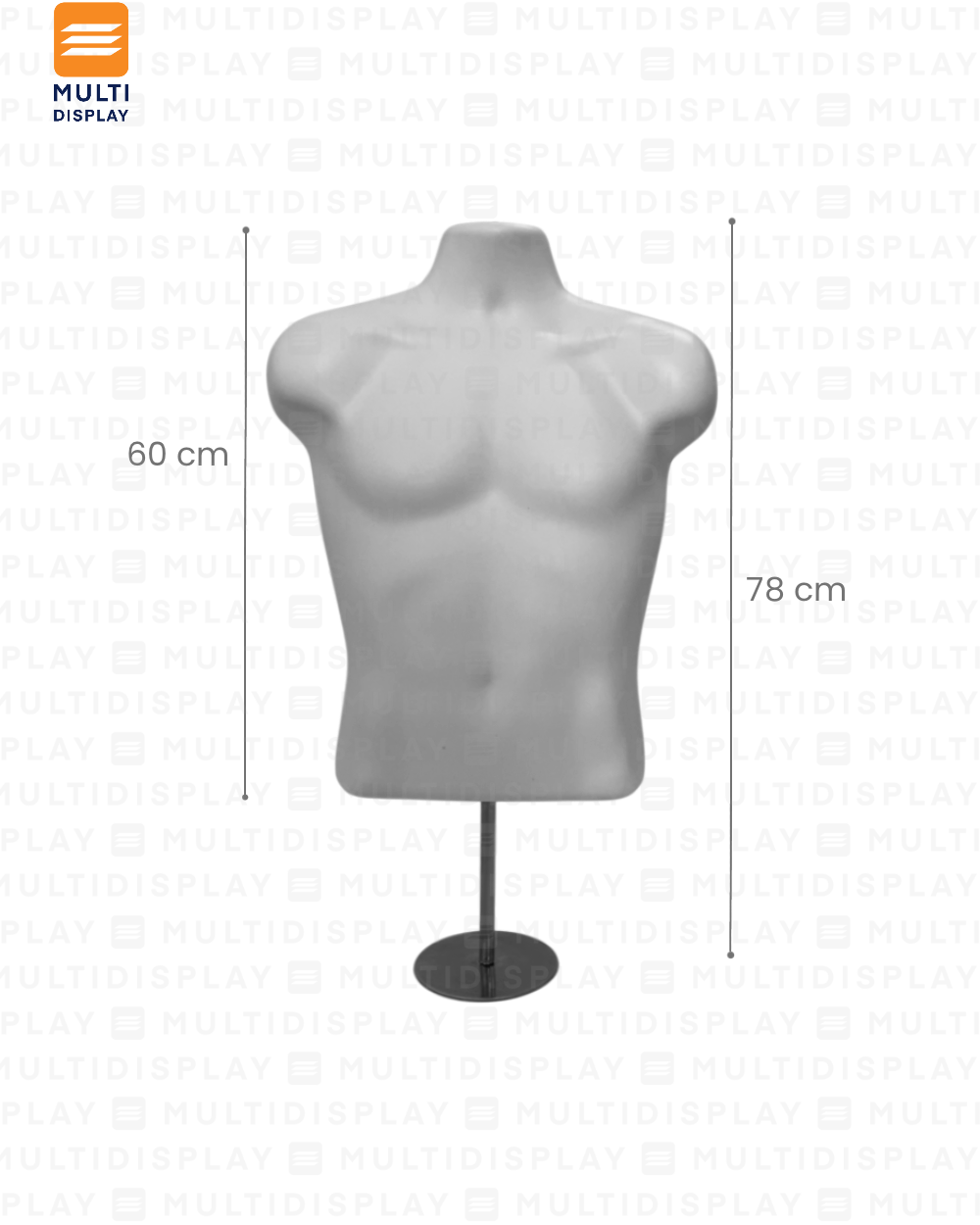 Maniqui Gancho Silueta Torso con Base Hombre Blanco