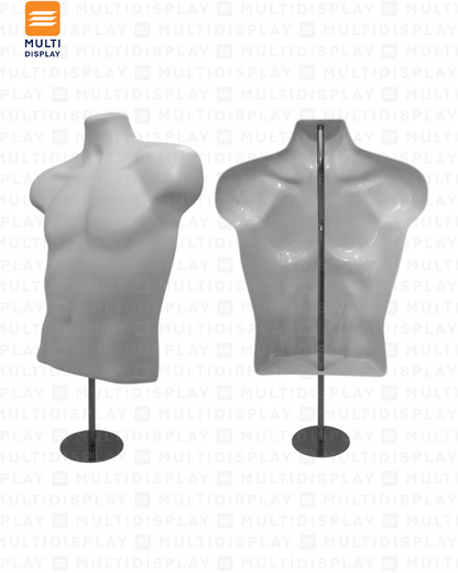 Maniqui Gancho Silueta Torso con Base Hombre Blanco
