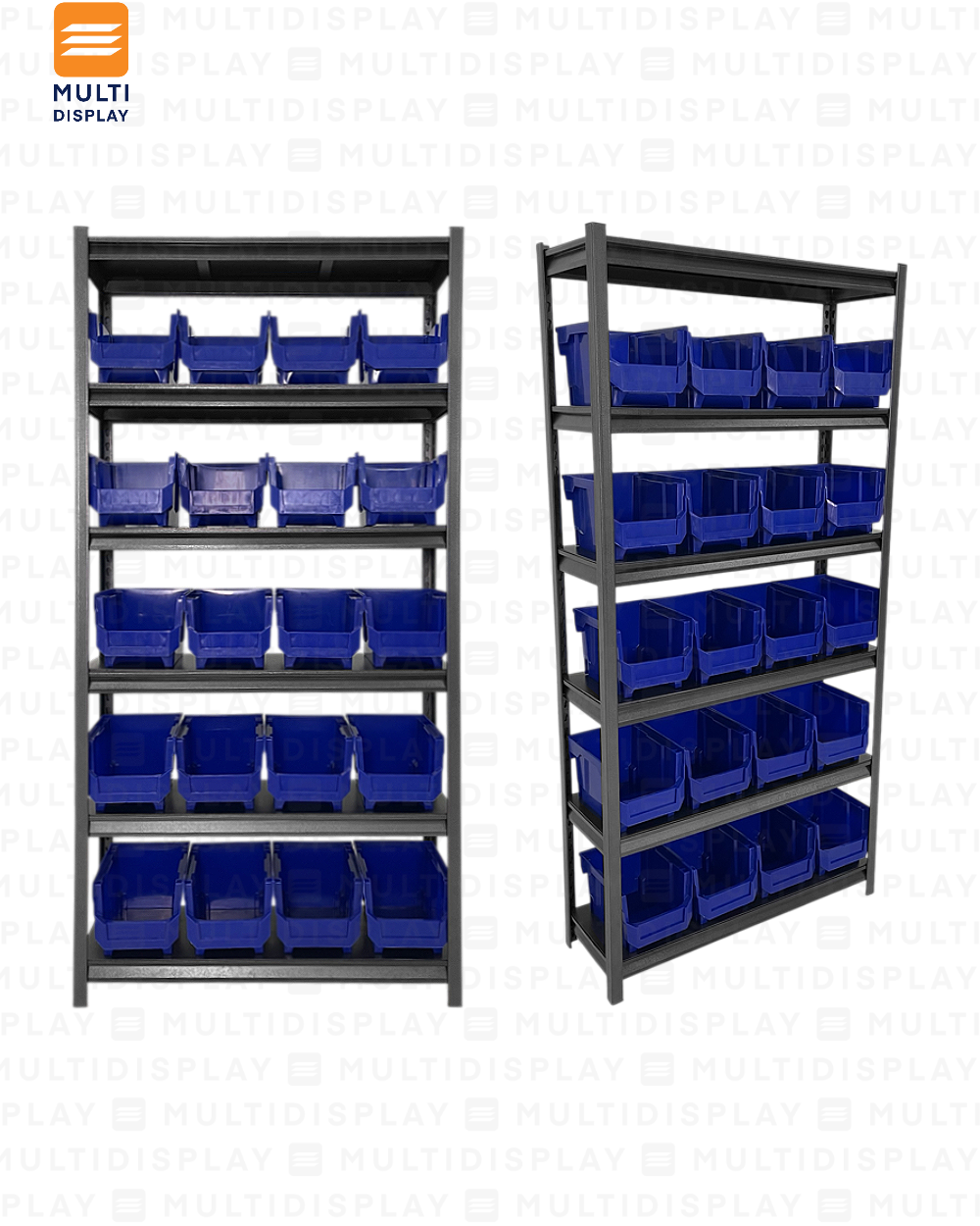 Estante De Almacenamiento Mediano, 6 Niveles Ajustable, Set 20 Cajas Bin L
