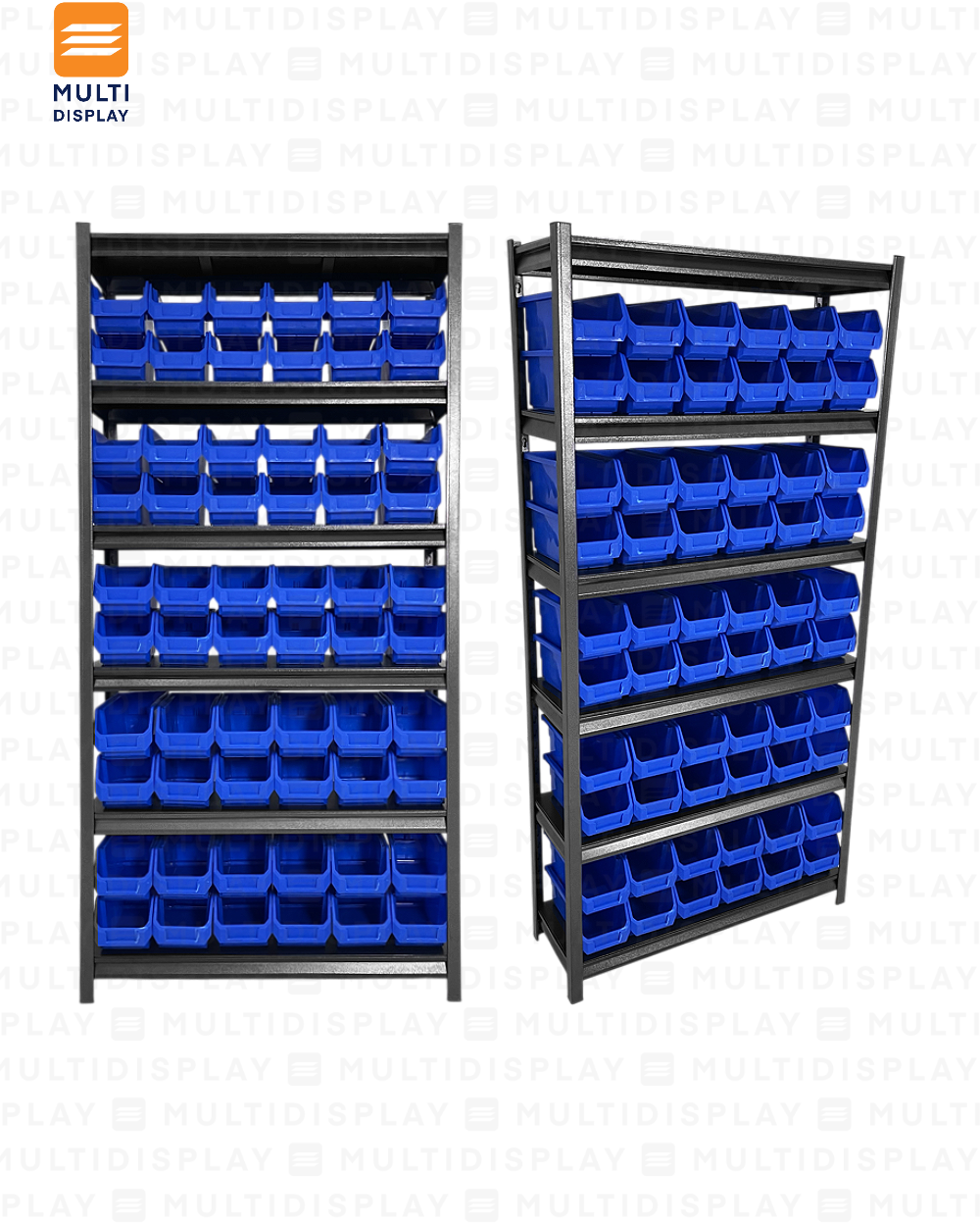 Estante De Almacenamiento Mediano, 6 Niveles Ajustable, Set 60 Cajas Bin M