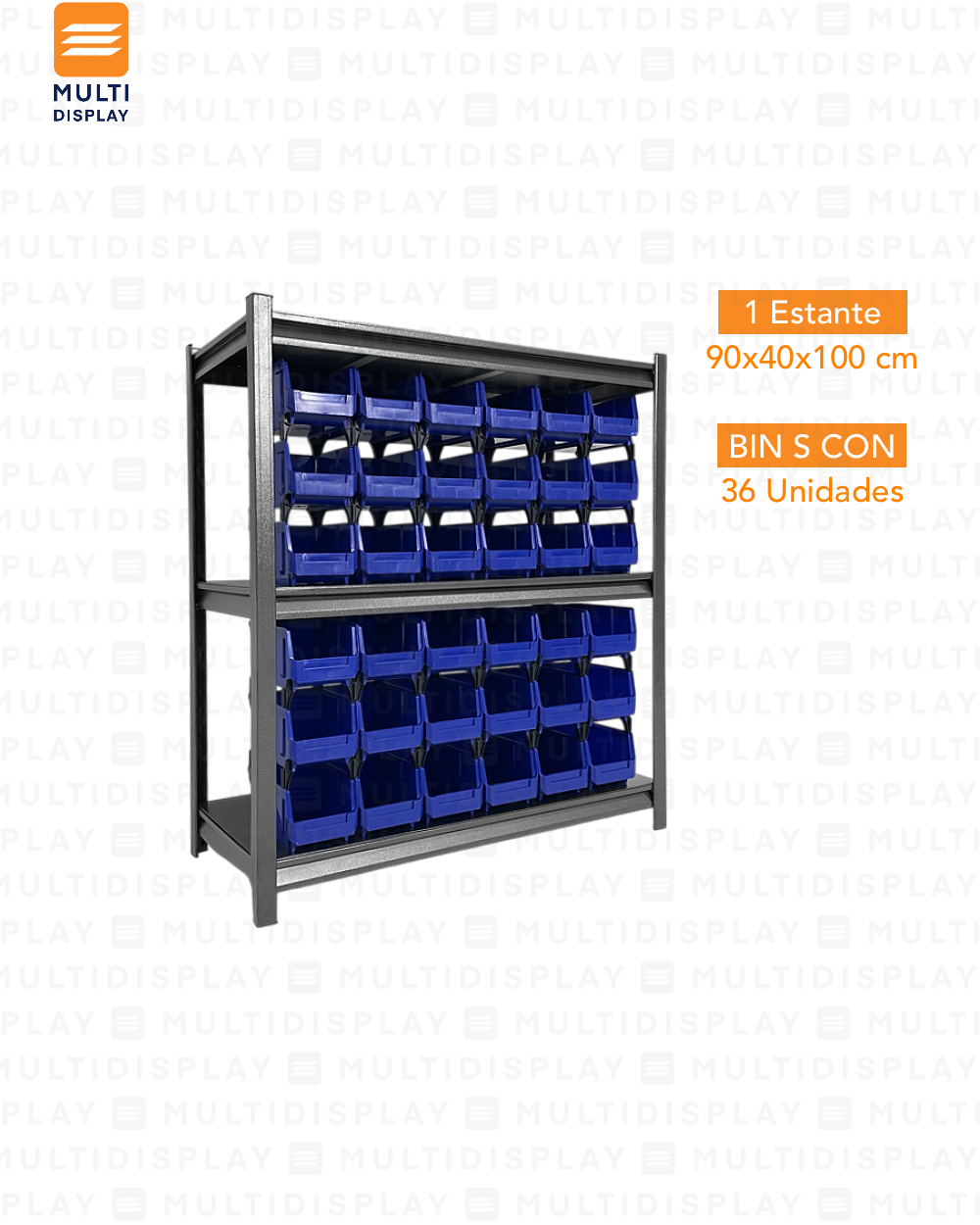 Estante De Almacenamiento Bajo, 3 Niveles Ajustable, Set 36 Cajas Bin S
