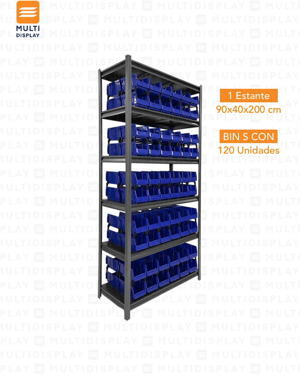 Estante De Almacenamiento Alto, 6 Niveles Ajustable, Set 120 Cajas Bin S