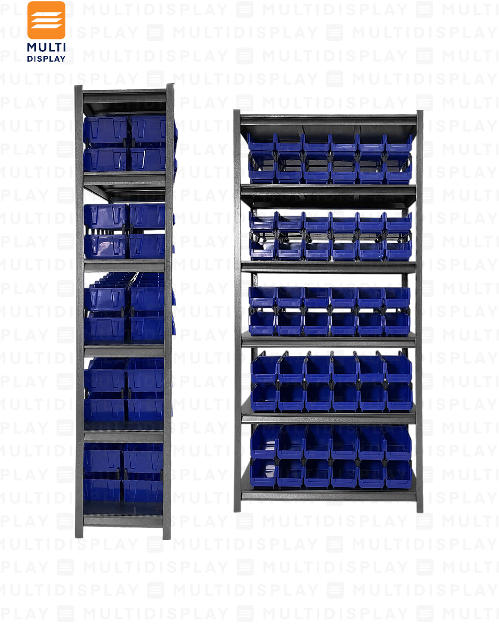Estante De Almacenamiento Alto, 6 Niveles Ajustable, Set 120 Cajas Bin S