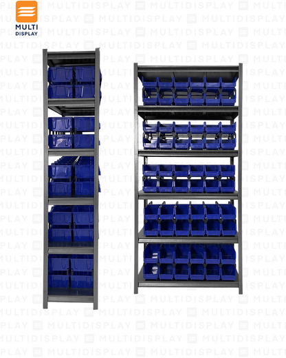 Estante De Almacenamiento Alto, 6 Niveles Ajustable, Set 120 Cajas Bin S
