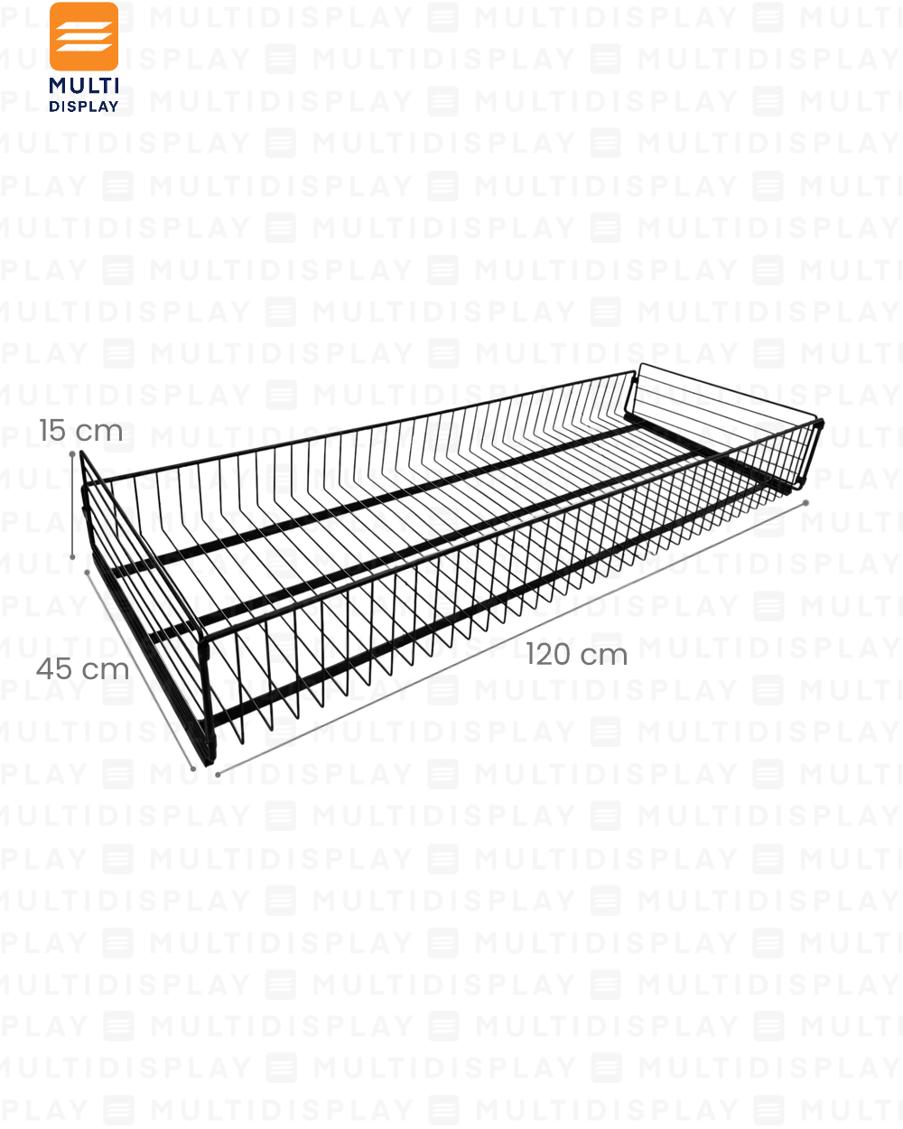Cesta para Gondola 120x45x15cm Negro