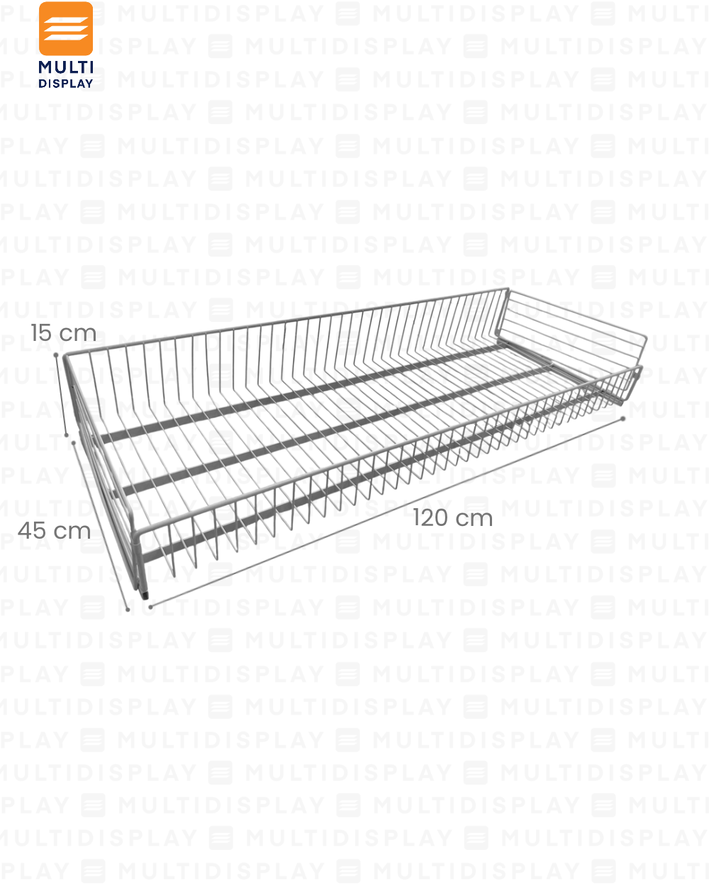 Cesta para Gondola 120x45x15cm Blanco