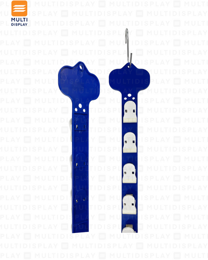 Tira de Impulso Plastico 12 Ganchos Plastico 73cm Azul